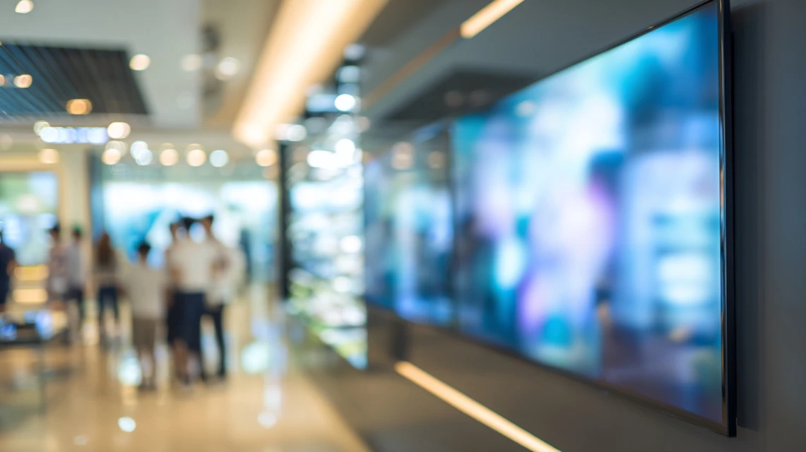LCD Digital Signage Display installed in a modern Bangladesh retail showroom